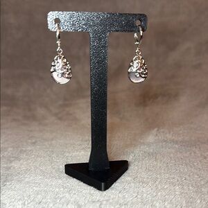 💕Elegant Silver and Pink Teardrop Earrings/NWOT💕